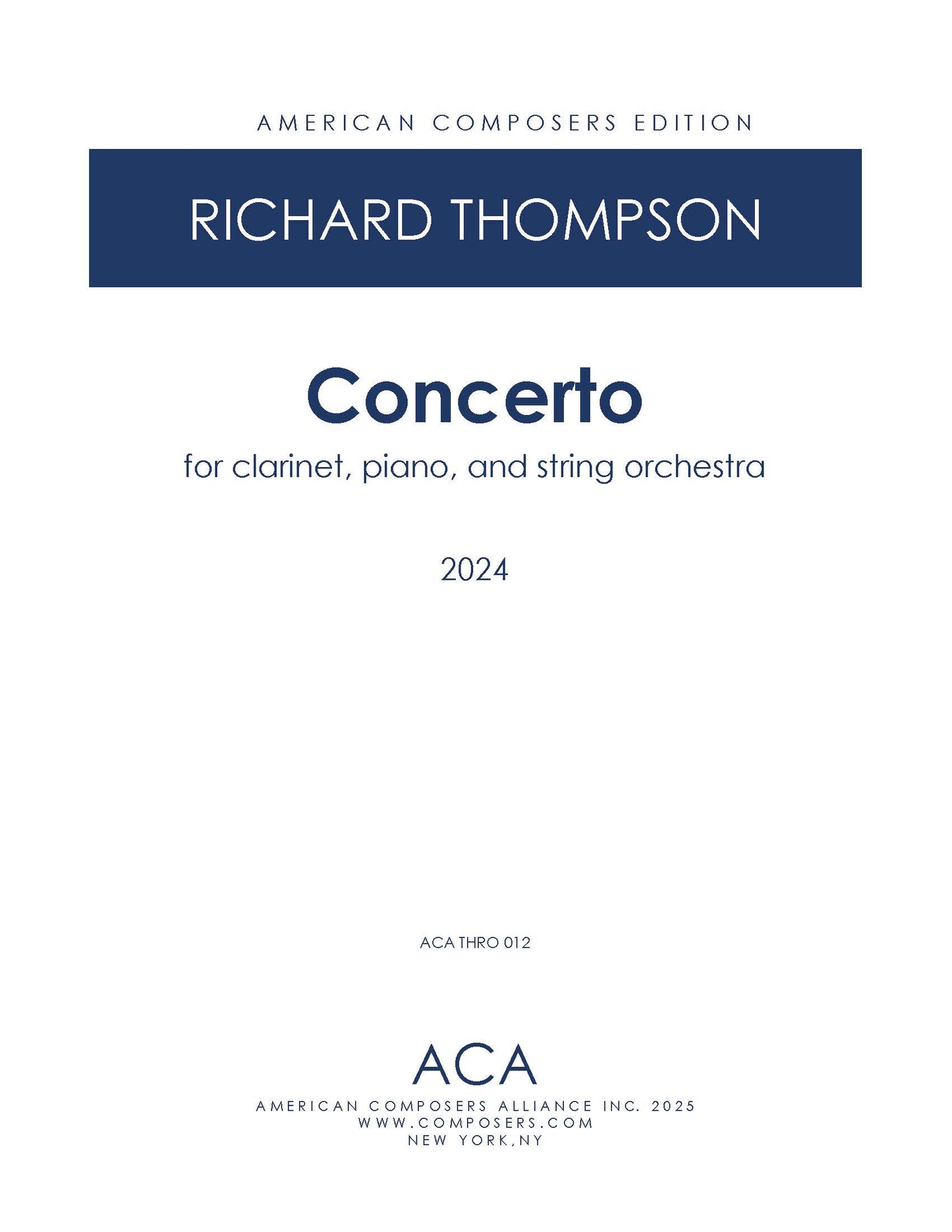 Concerto for Clarinet, Piano, and String Orchestra