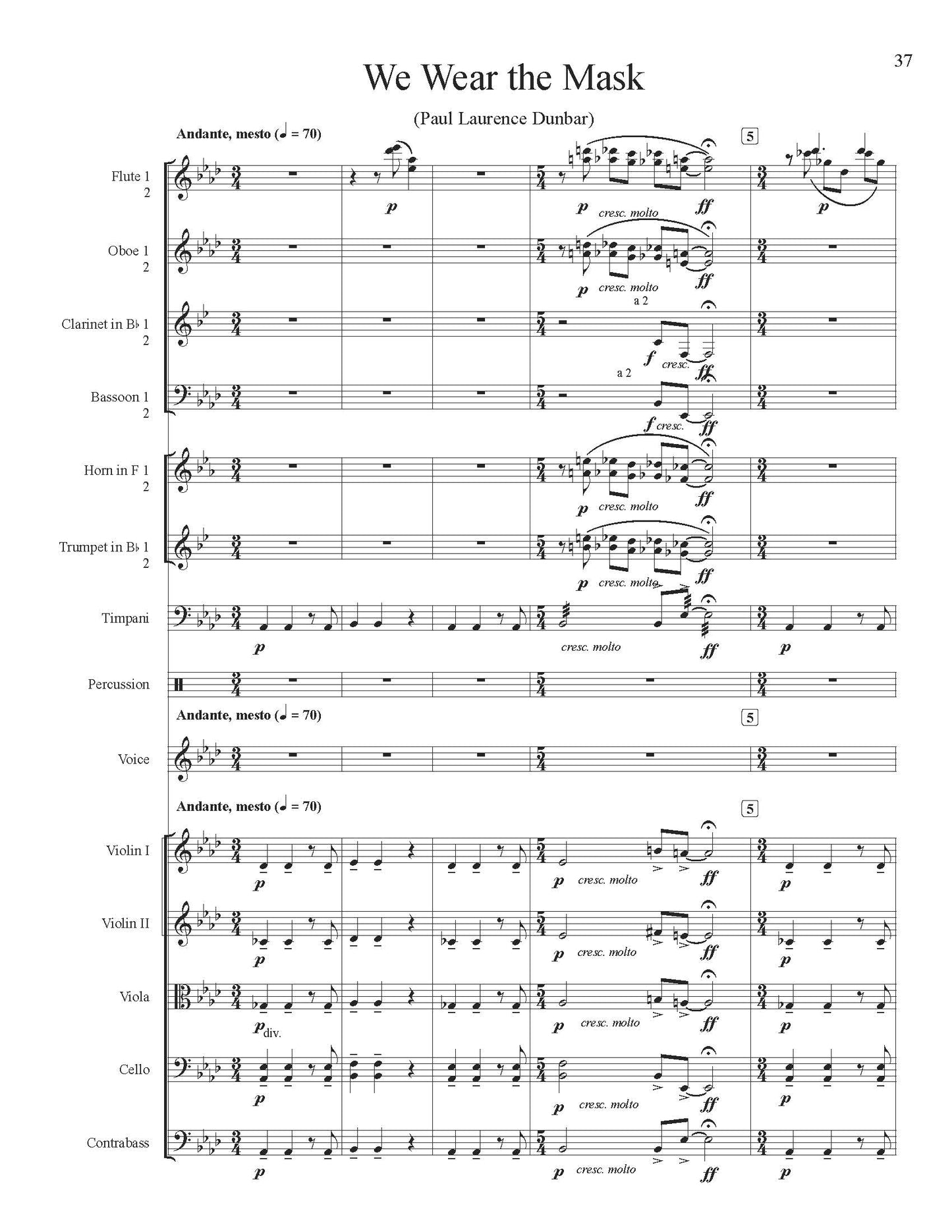 Shadow of Dawn - For High Voice and Orchestra