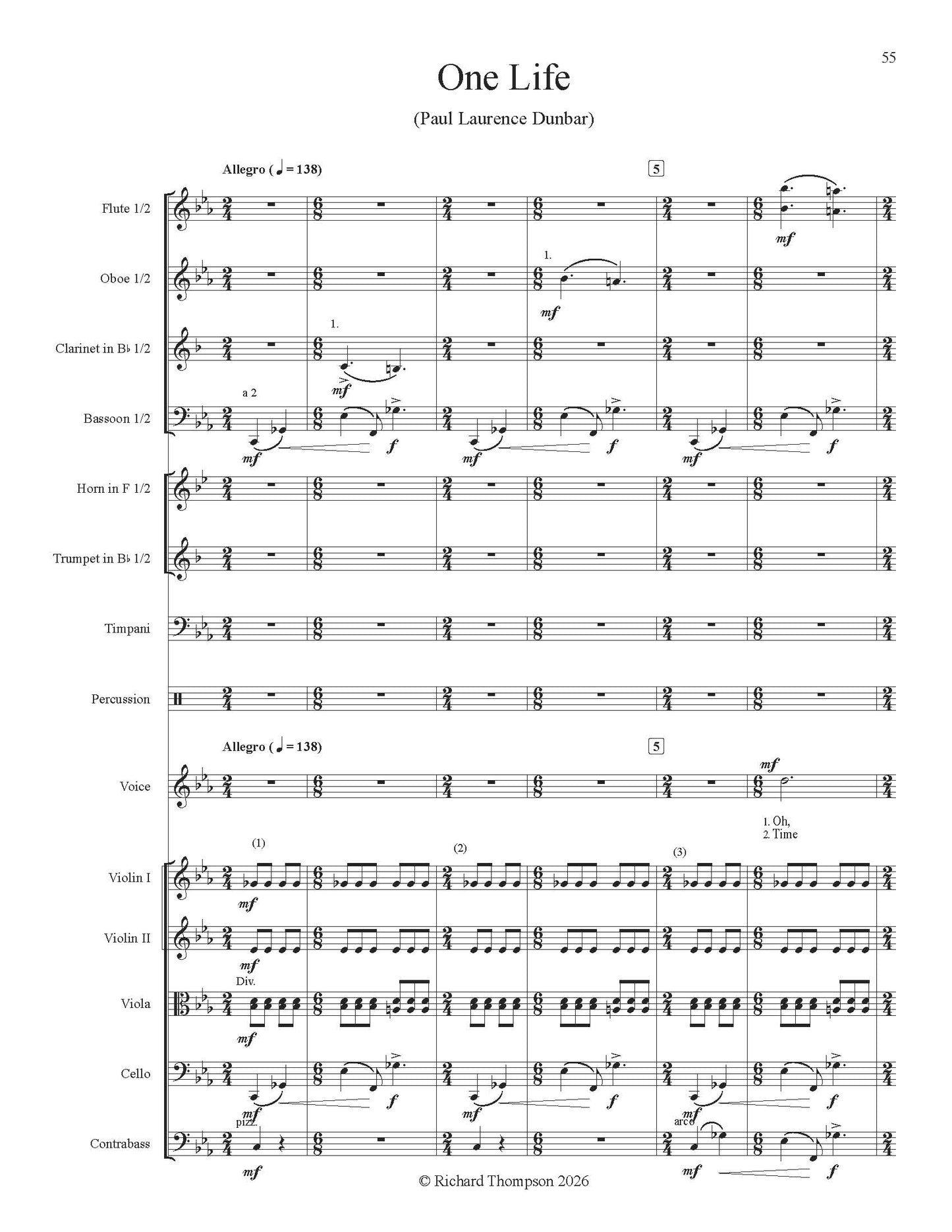 Shadow of Dawn - For High Voice and Orchestra