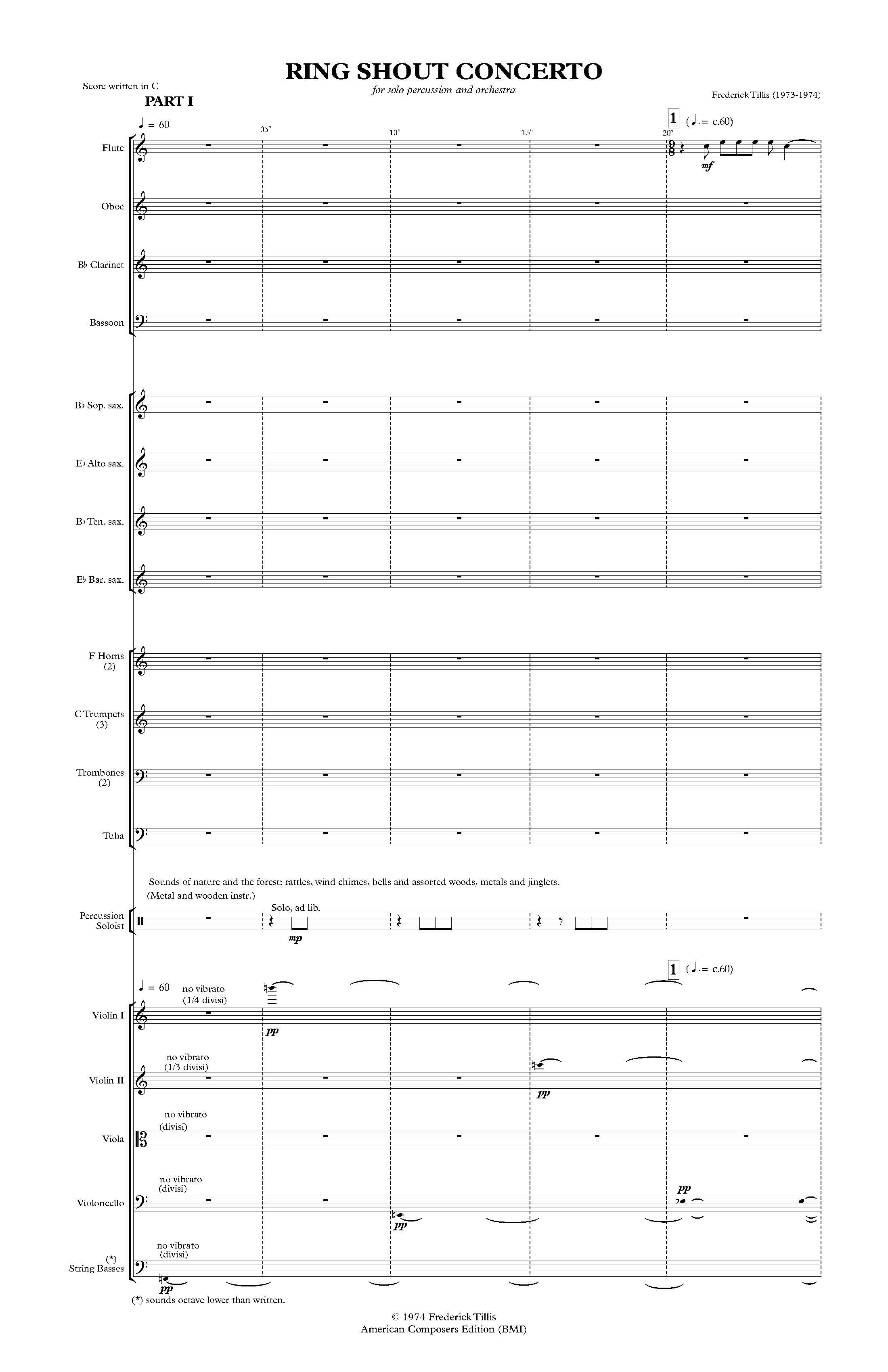 RING SHOUT CONCERTO for solo percussion & orchestra – American