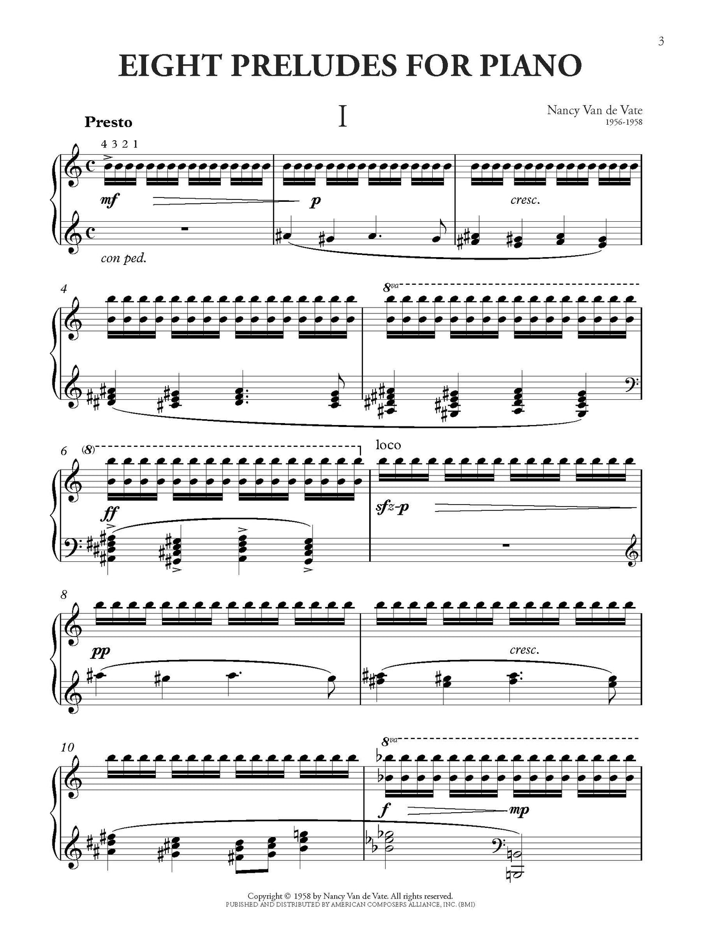 EIGHT PRELUDES FOR PIANO