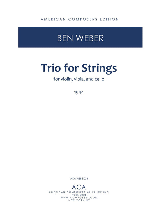 TRIO FOR STRINGS, op 19