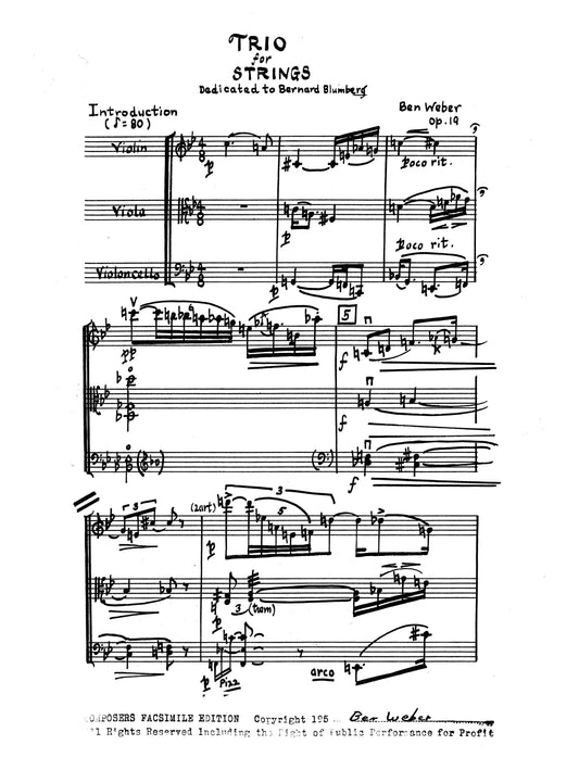 TRIO FOR STRINGS, op 19