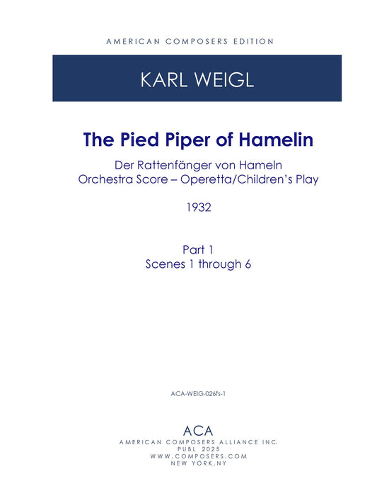 PIED PIPER OF HAMELIN op 24 OPERETTA