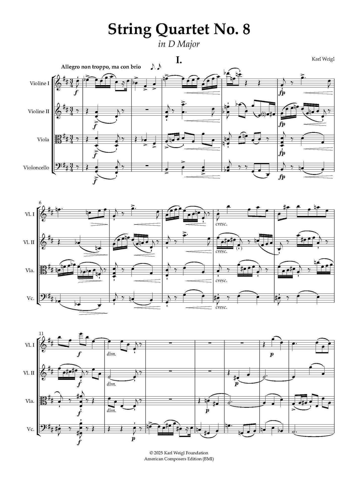 String Quartet No. 8 in D Major