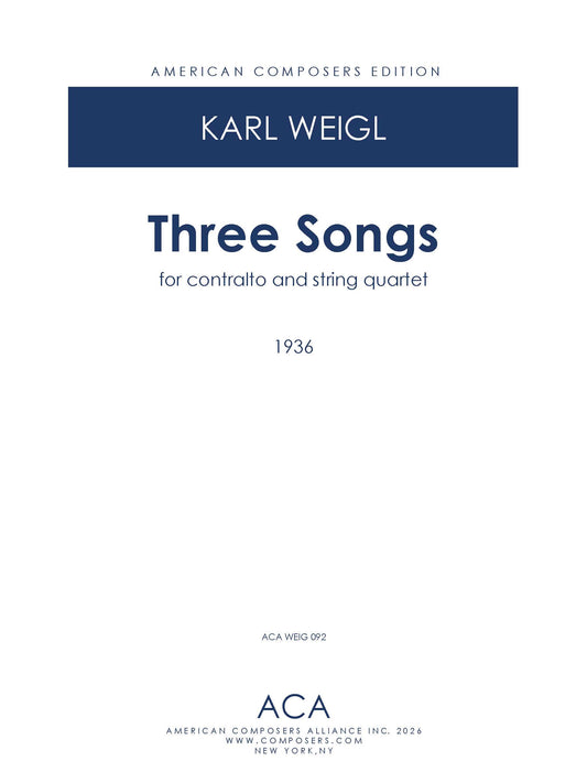Three Songs for Contralto and String Quartet