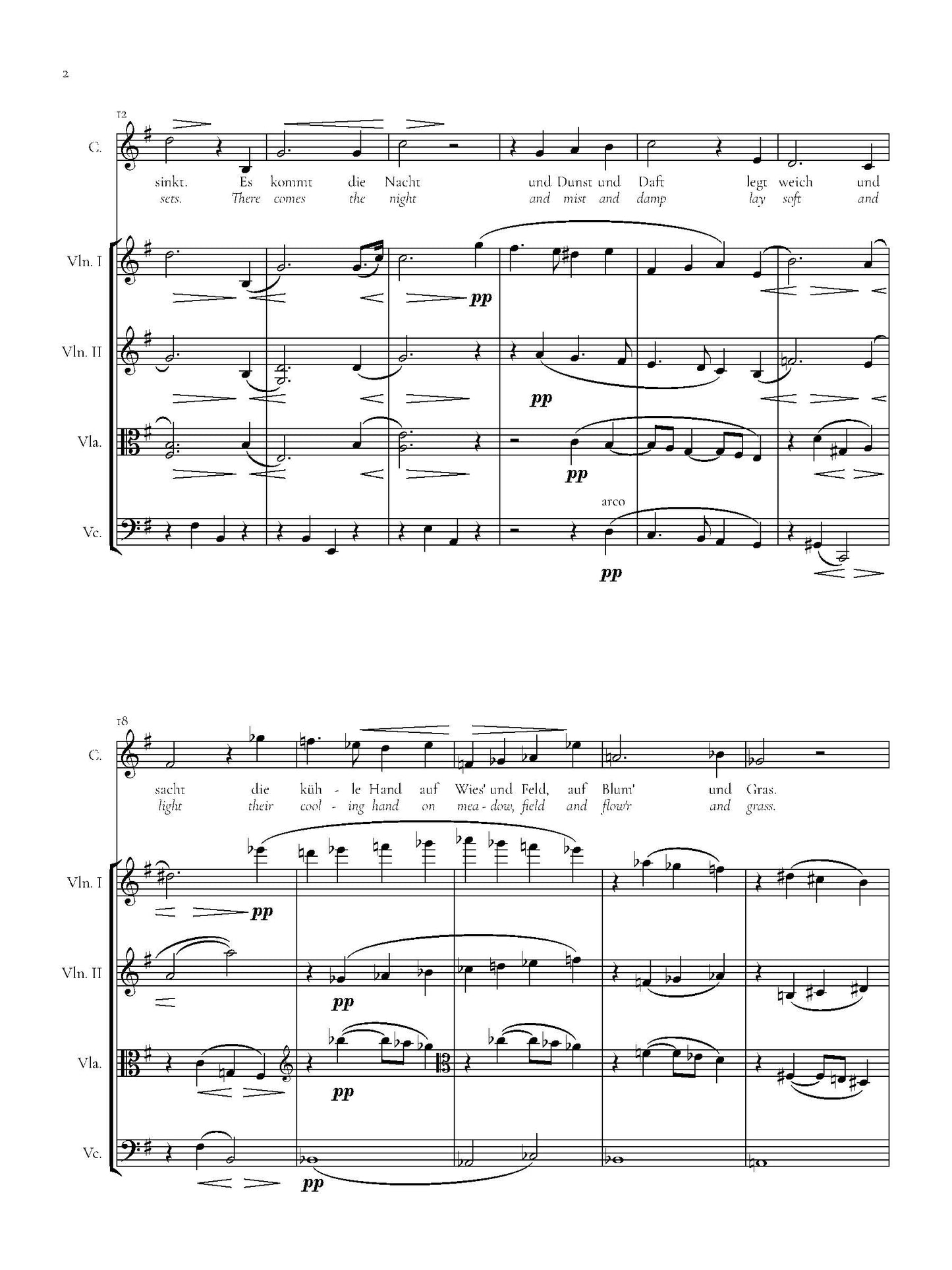 Three Songs for Contralto and String Quartet