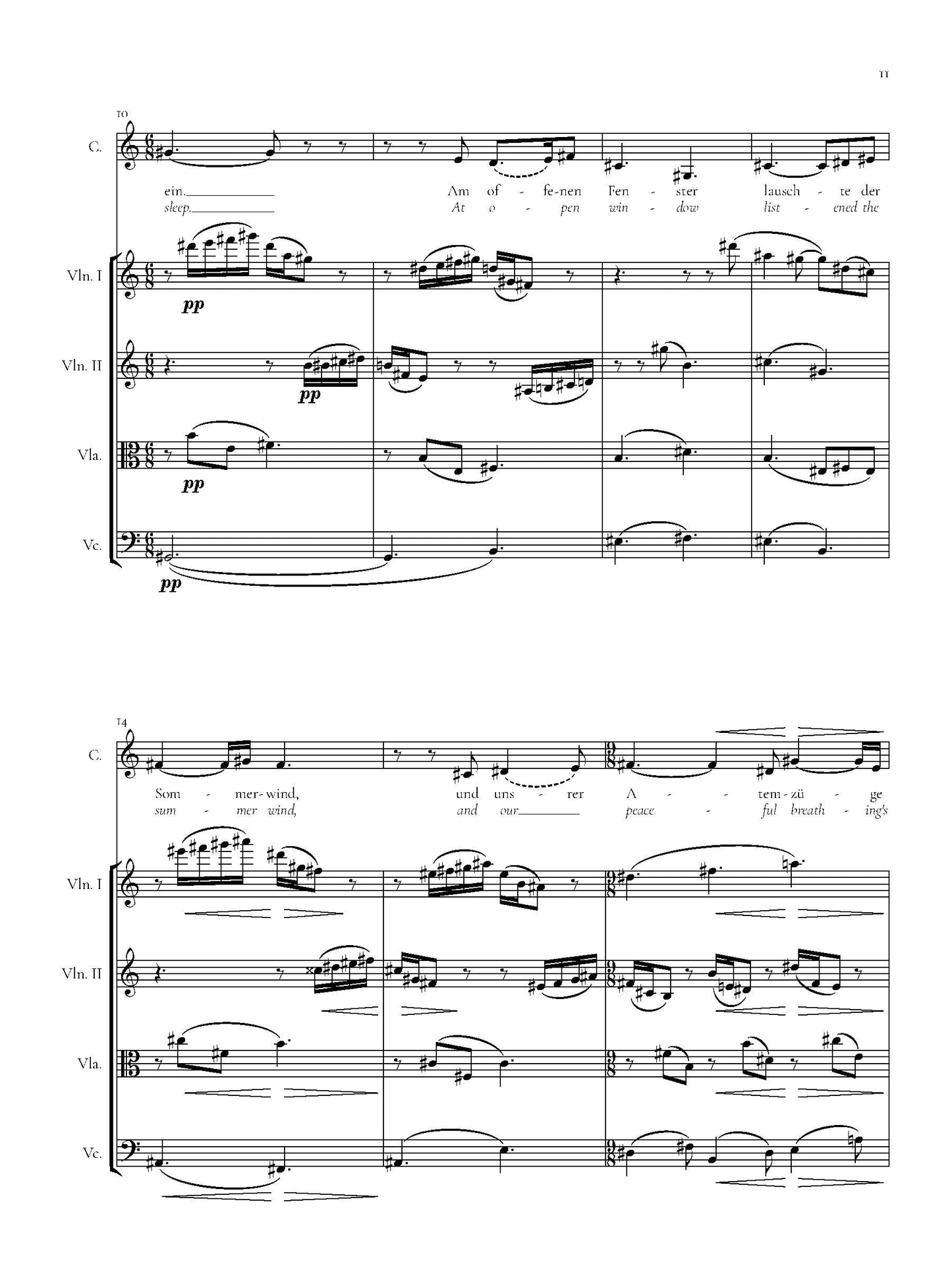 Three Songs for Contralto and String Quartet