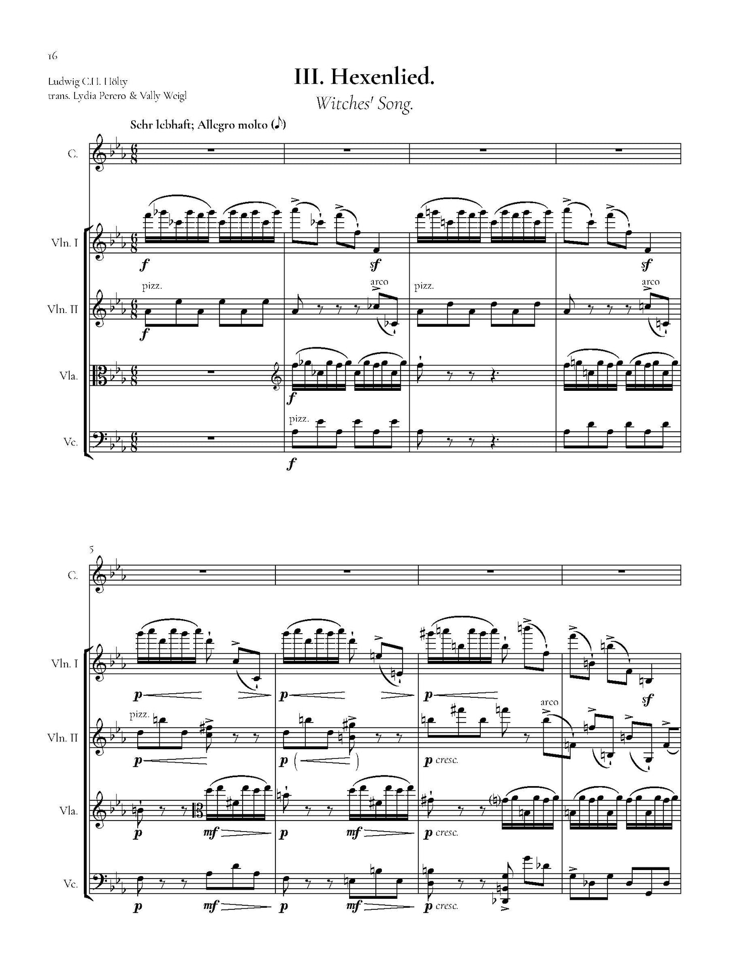 Three Songs for Contralto and String Quartet