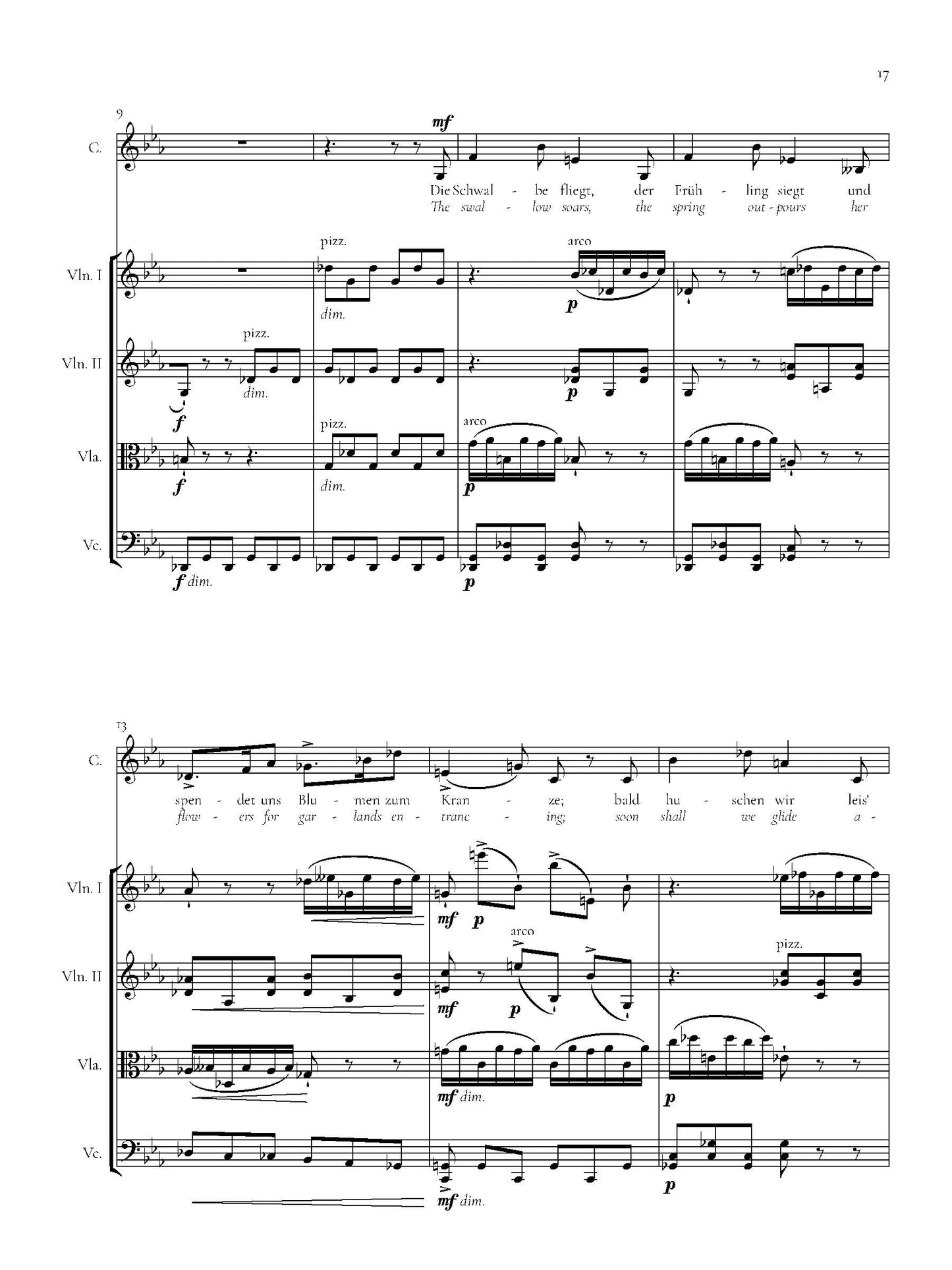 Three Songs for Contralto and String Quartet