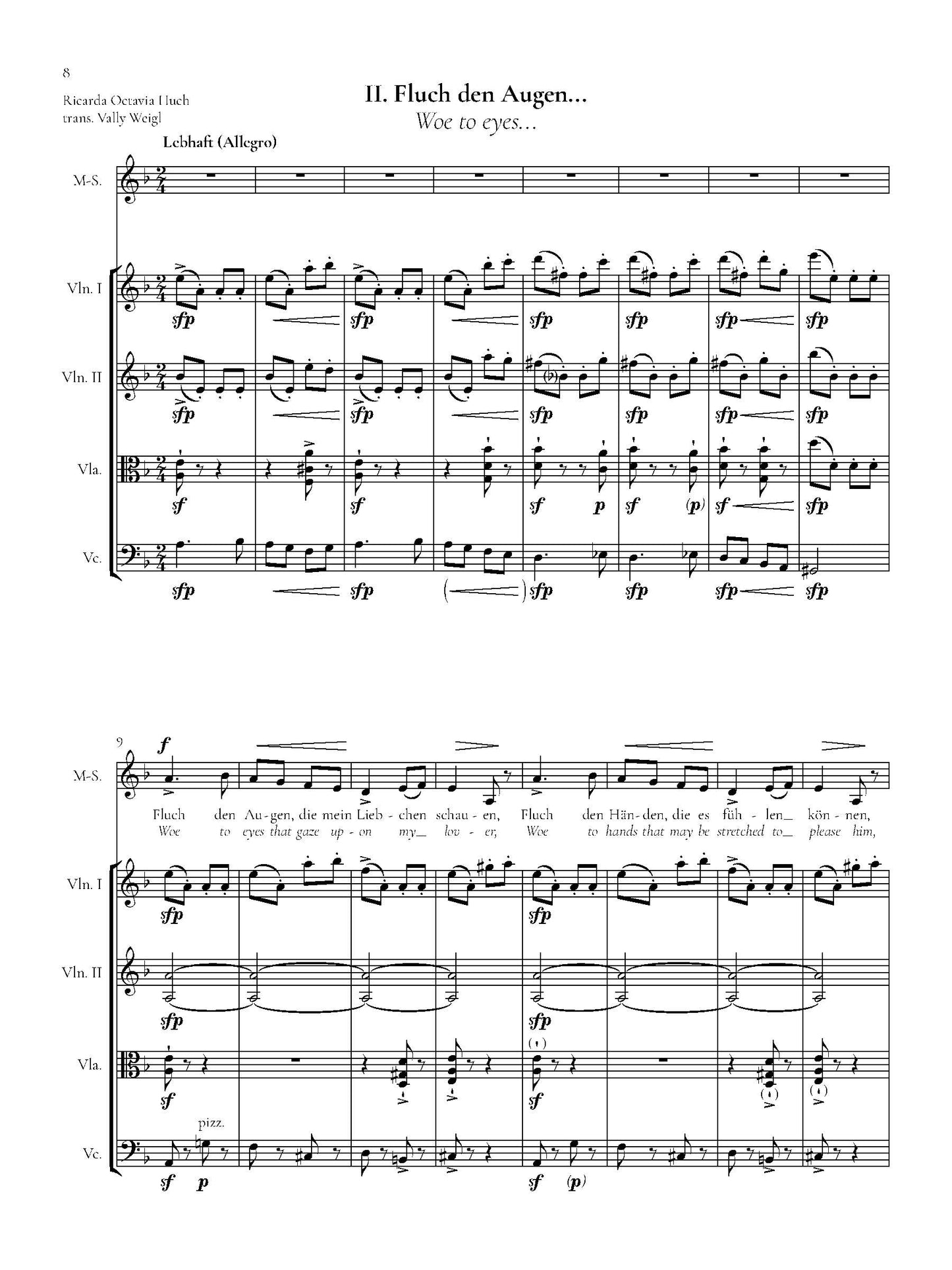 THREE SONGS FOR MEZZO SOPRANO and STRING QUARTET