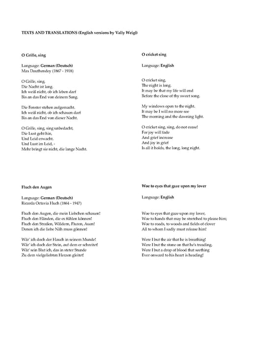 THREE SONGS FOR MEZZO SOPRANO and STRING QUARTET