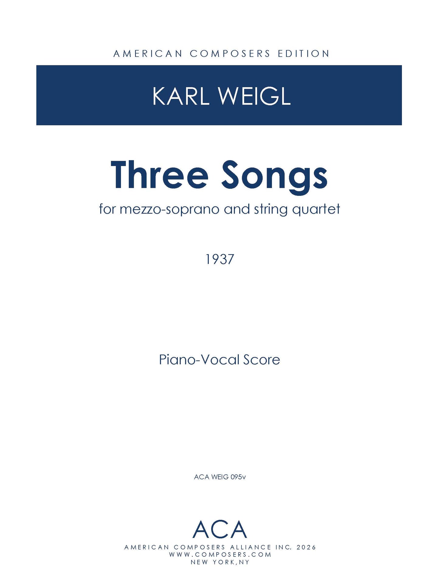 THREE SONGS FOR MEZZO SOPRANO and STRING QUARTET