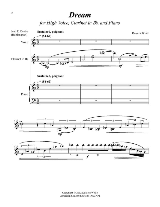 Dream for High Voice, Clarinet, and Piano
