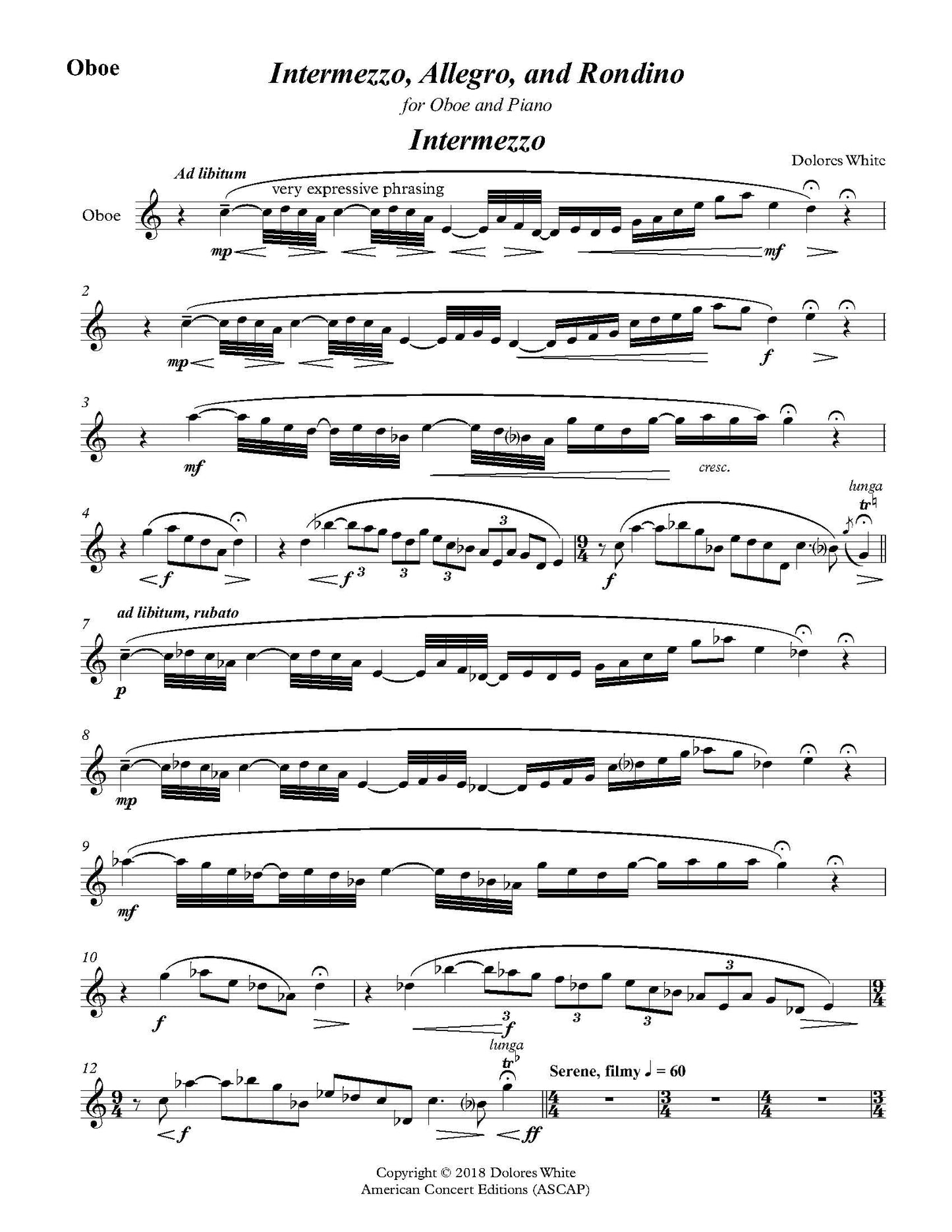 Intermezzo, Allegro, and Rondino