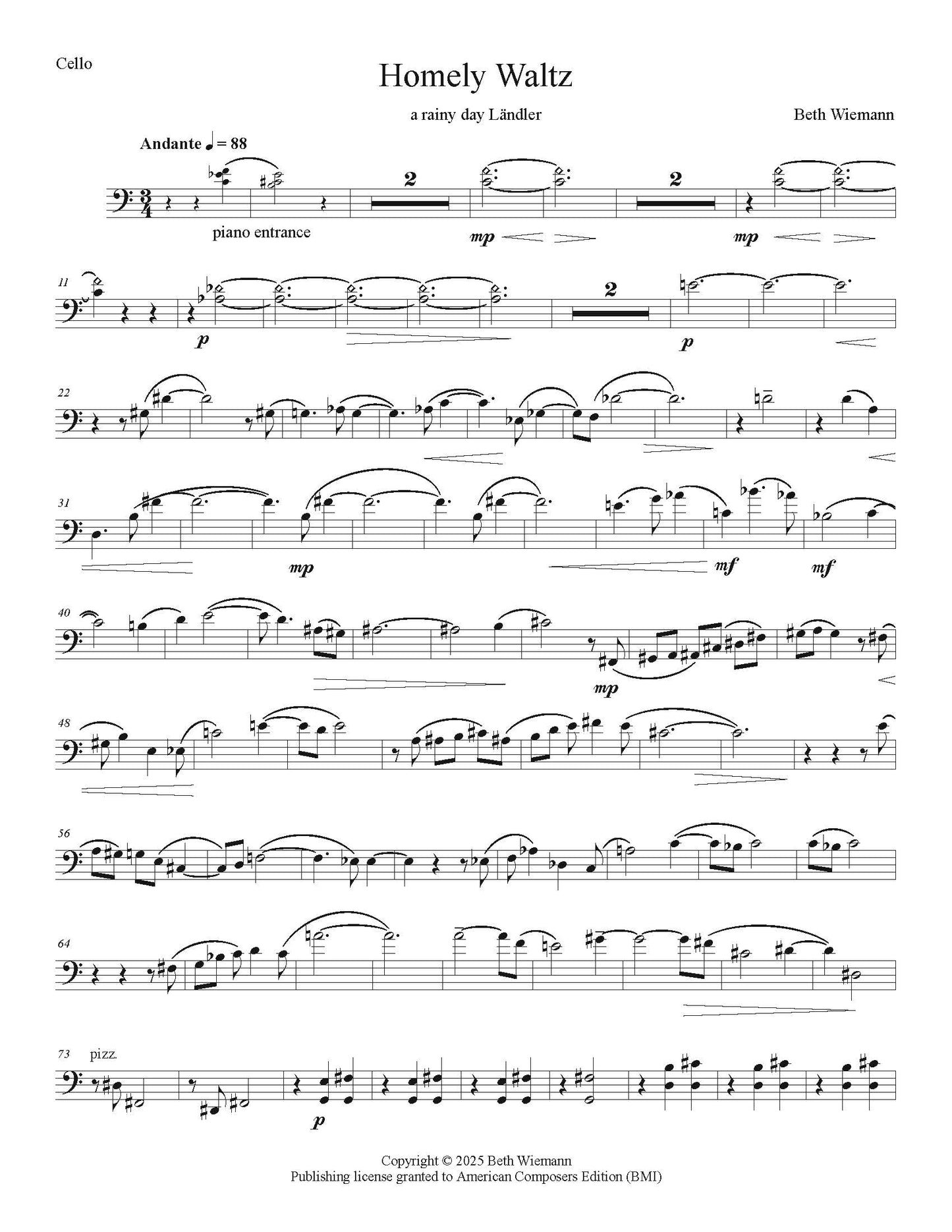 Homely Waltz: A Rainy Day Ländler