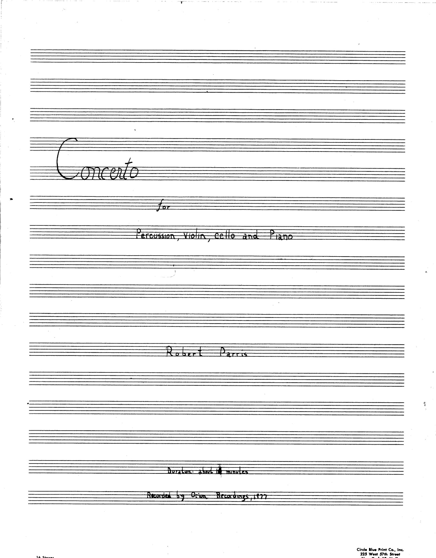 Concerto for Percussion, Violin, Cello, and Piano