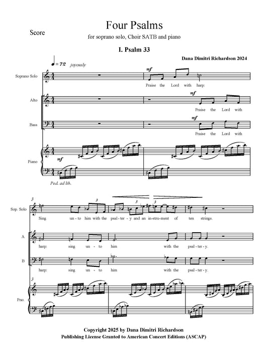 Four Psalms for Soprano Solo, Chorus, and Piano