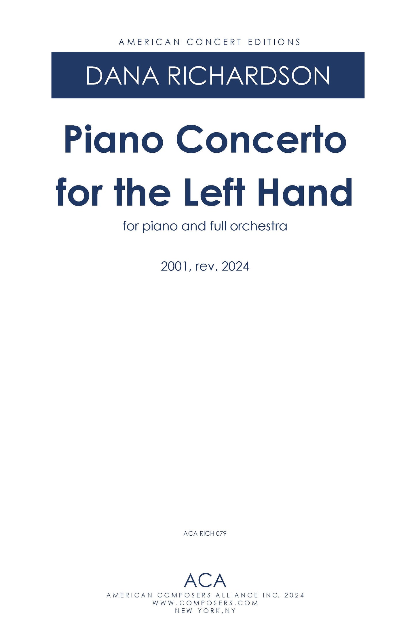 Piano Concerto for the Left Hand