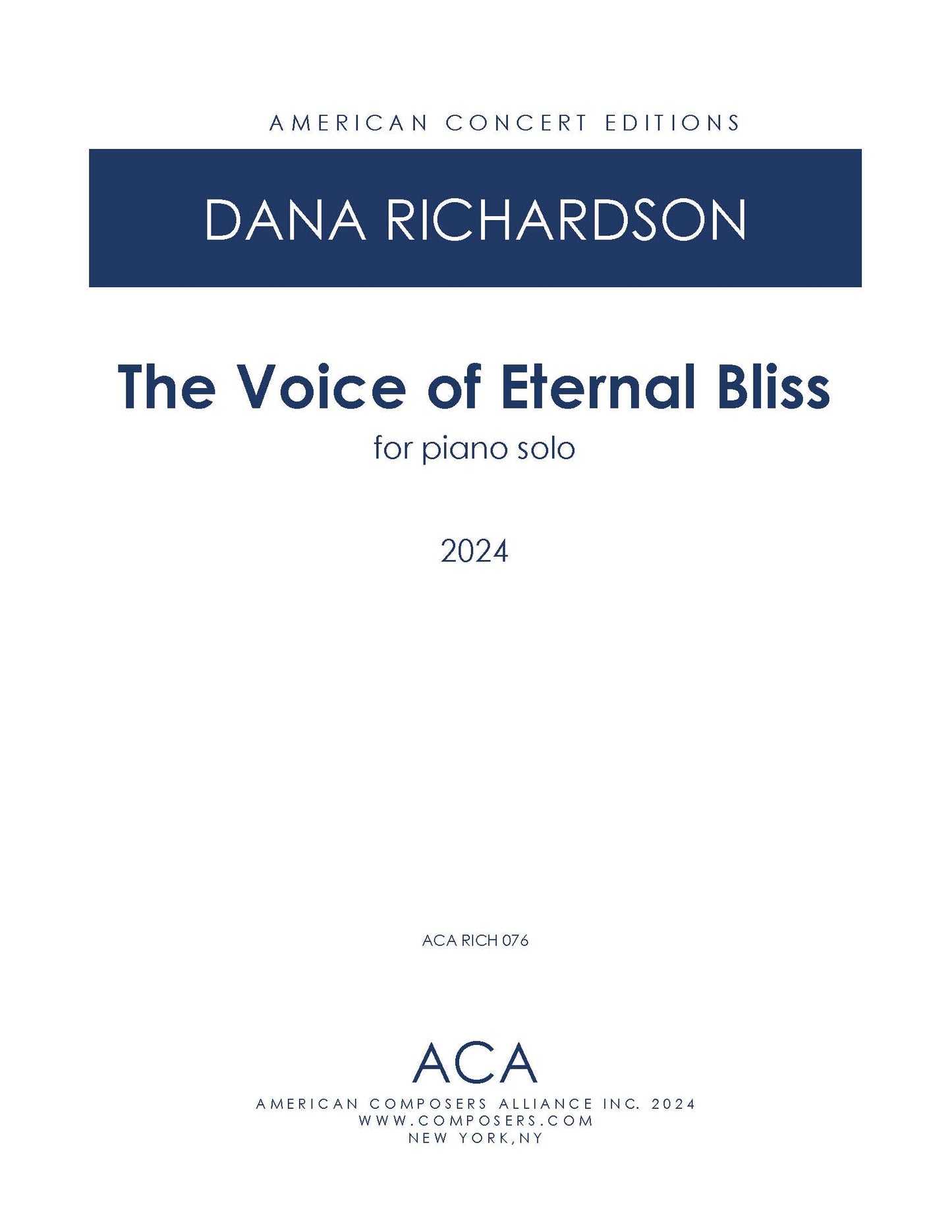 Voice of Eternal Bliss for Piano Solo