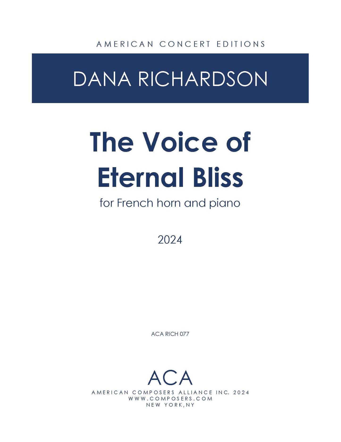 Voice of Eternal Bliss for French Horn and Piano