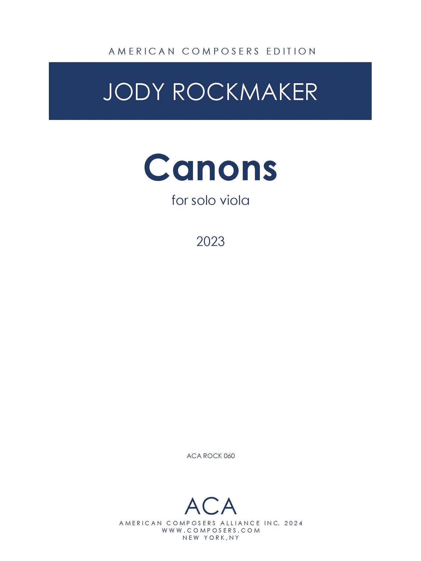 Canons for Solo Viola