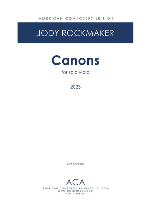 Canons for Solo Viola