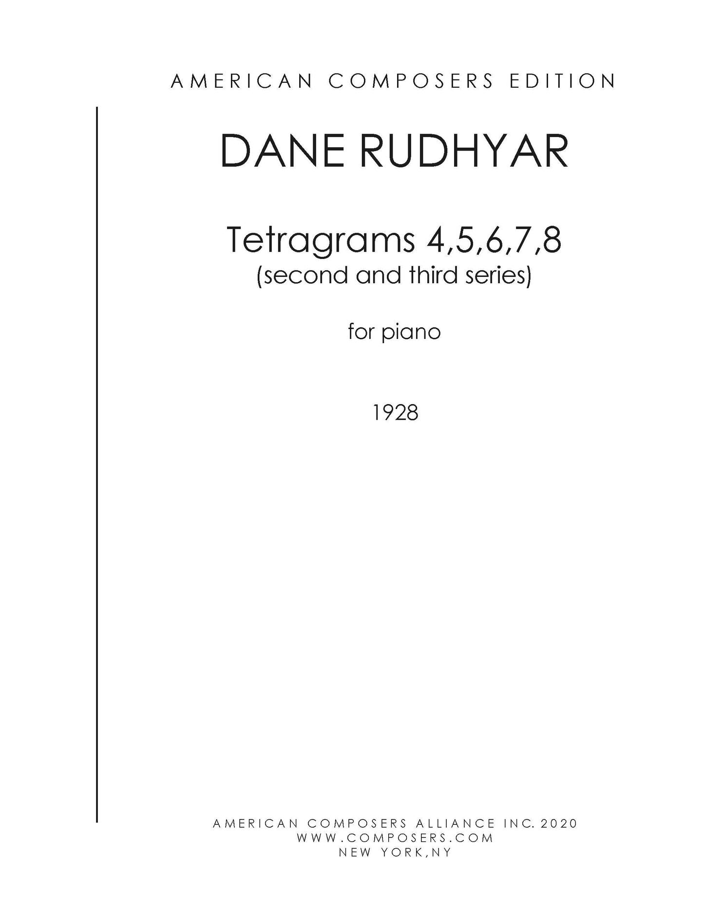 TETRAGRAMS (4,5,6,7,8 for piano) (Second and Third Series)