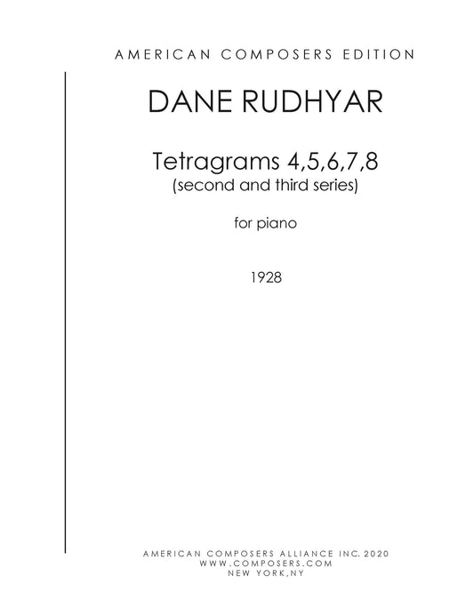 TETRAGRAMS (4,5,6,7,8 for piano) (Second and Third Series)