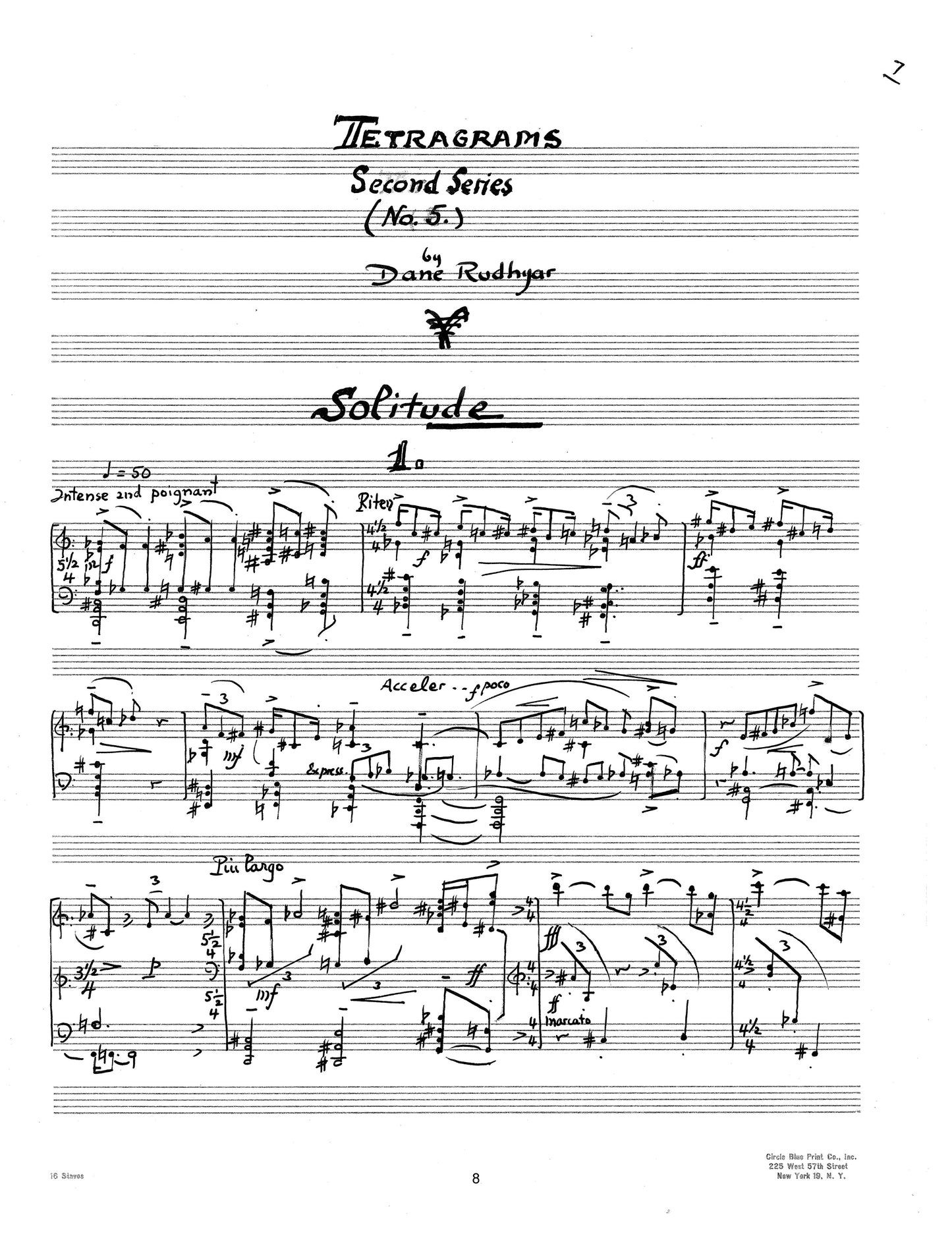 TETRAGRAMS (4,5,6,7,8 for piano) (Second and Third Series)