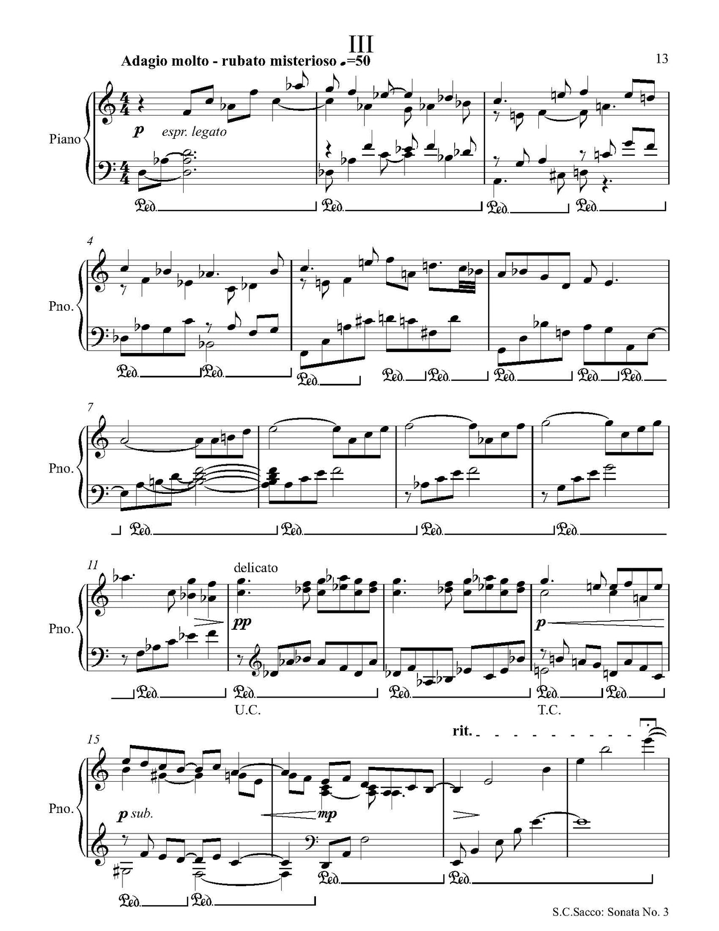 Sonata No. 3 for Piano Solo