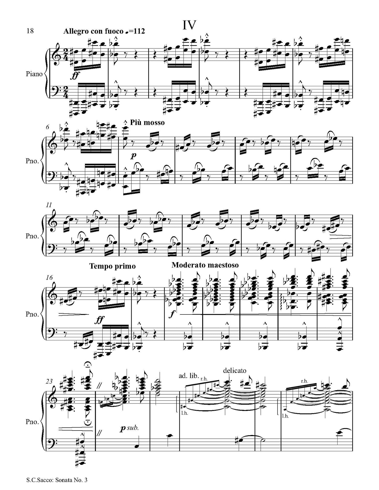 Sonata No. 3 for Piano Solo