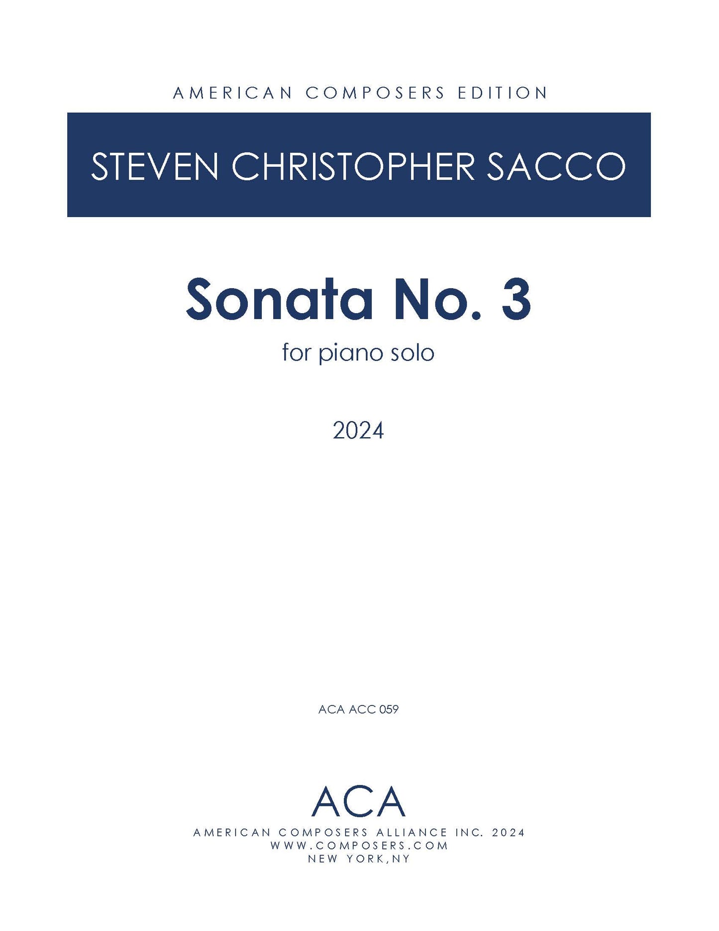 Sonata No. 3 for Piano Solo