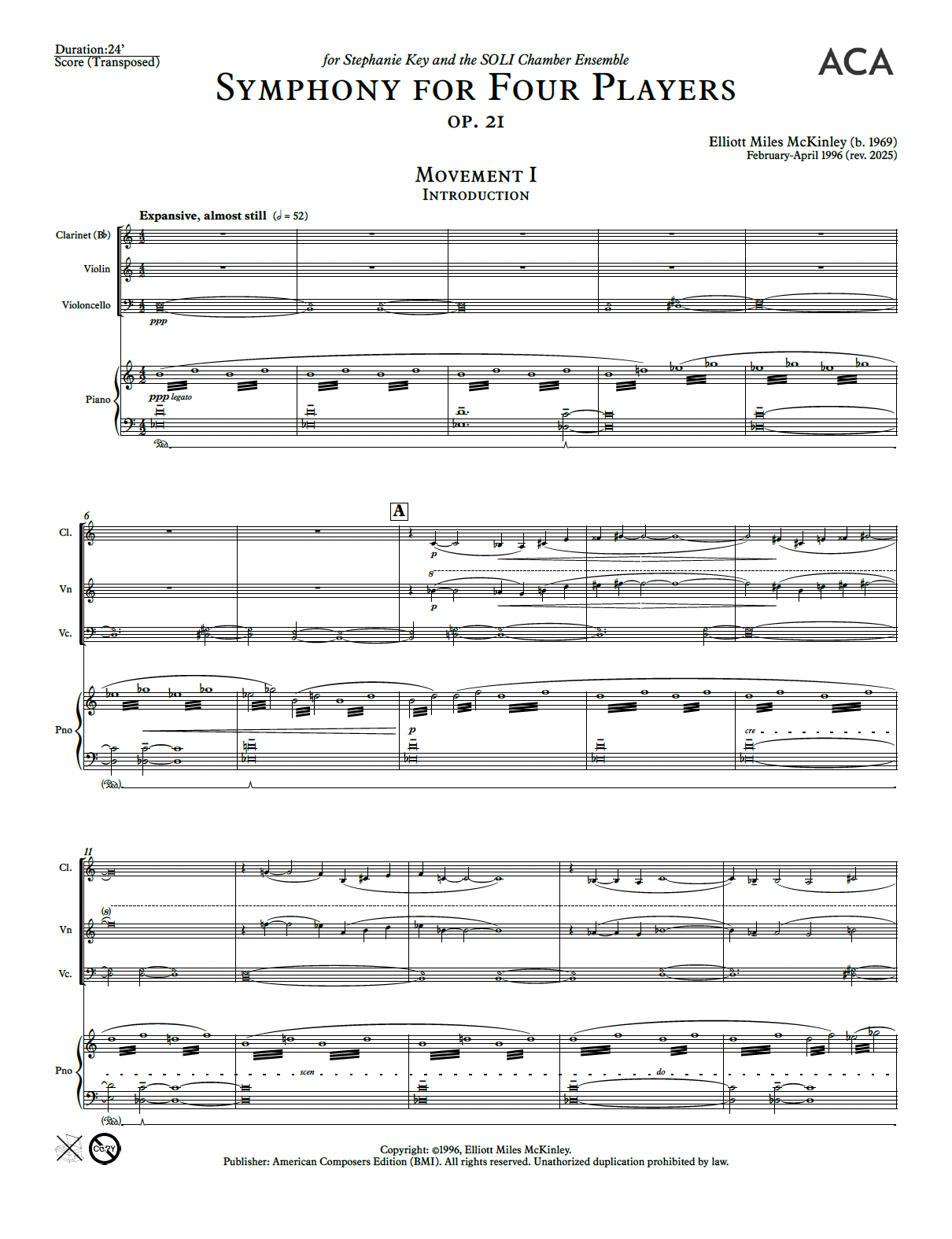 Symphony No. 1 for Four Players