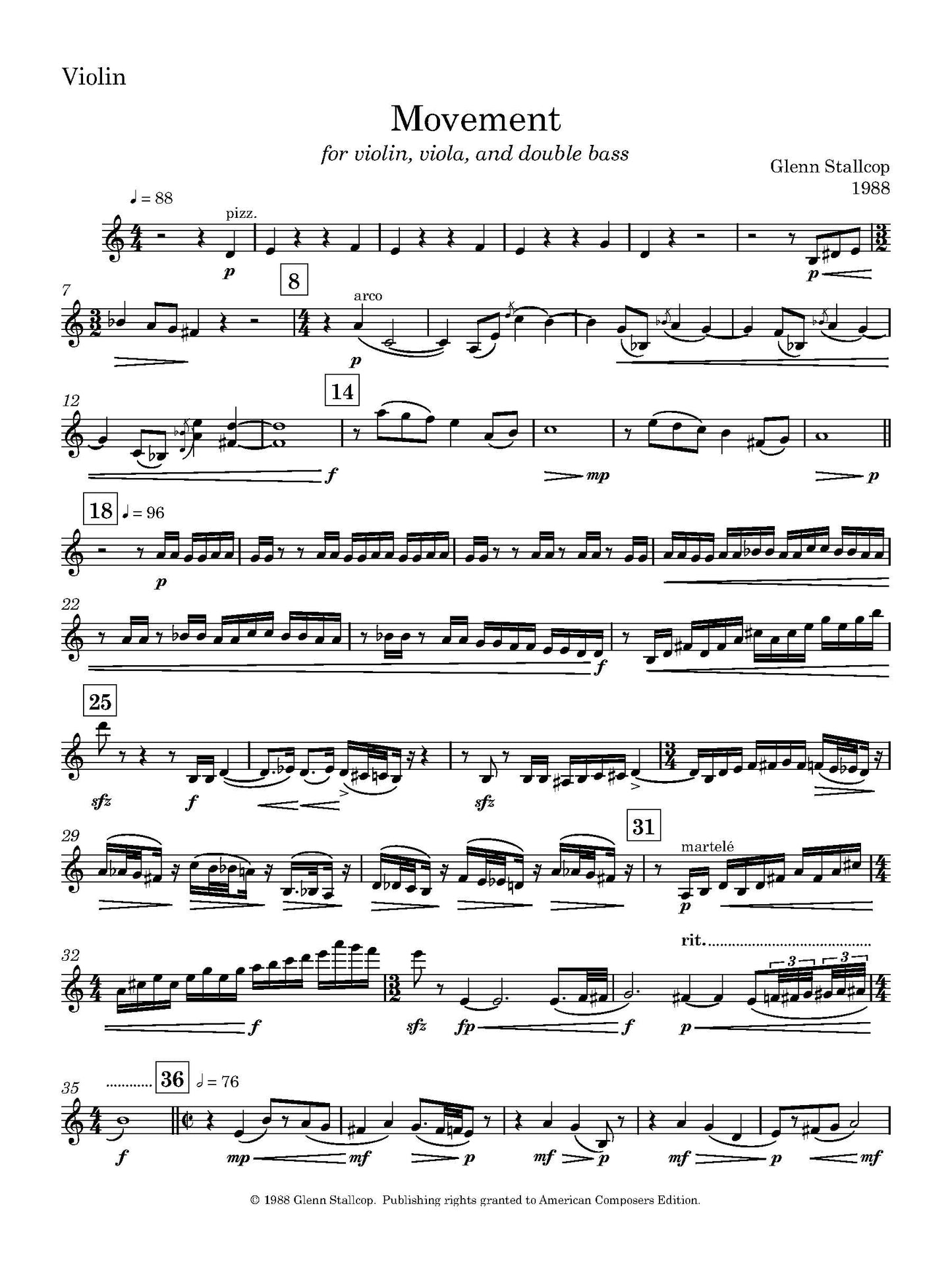 MOVEMENT FOR VIOLIN, VIOLA, & DOUBLE BASS