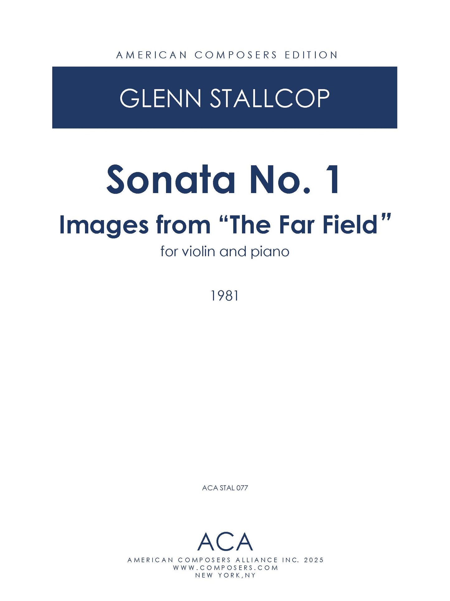 Sonata No. 1 for Violin and Piano: Images from "The Far Field"