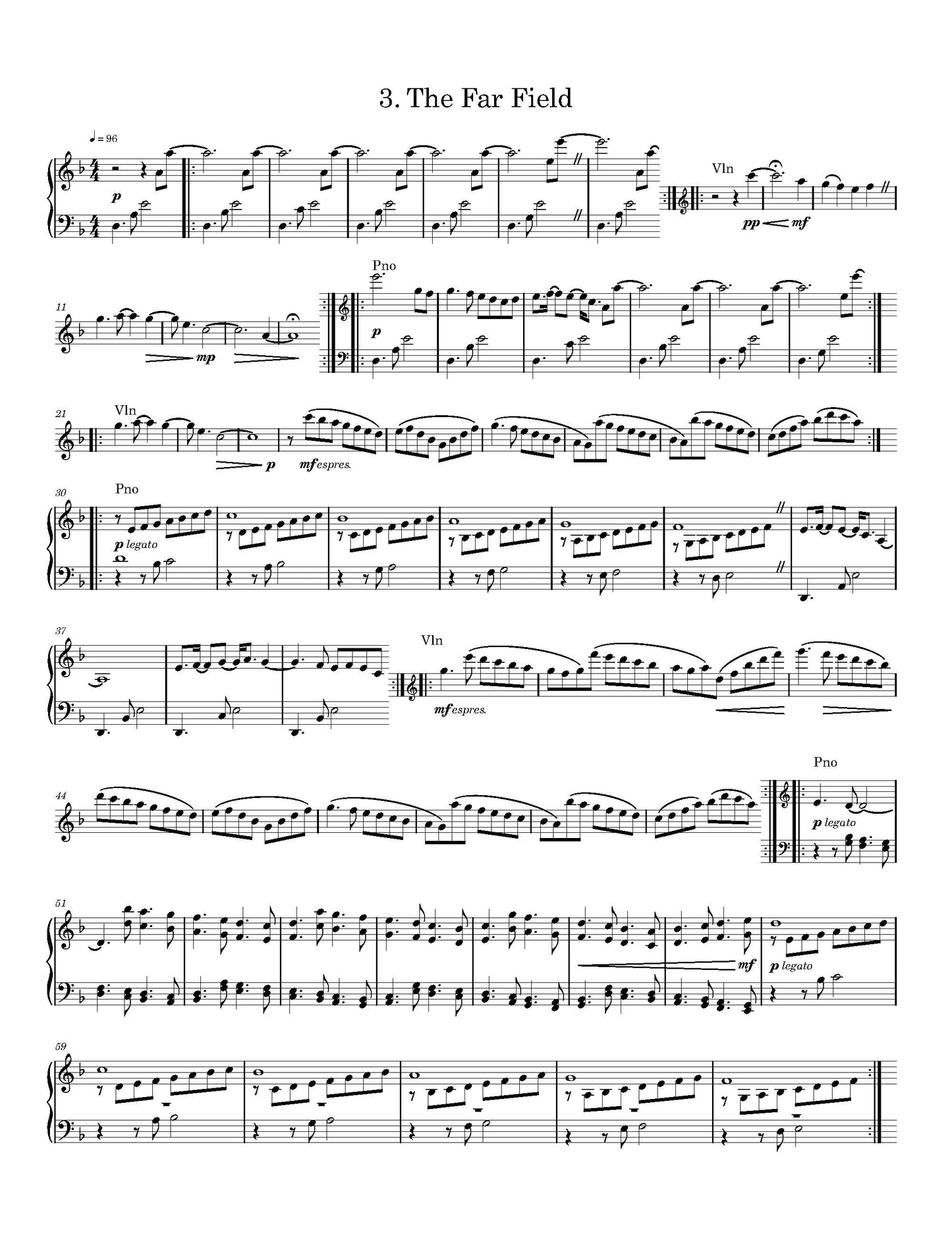 Sonata No. 1 for Violin and Piano: Images from "The Far Field"