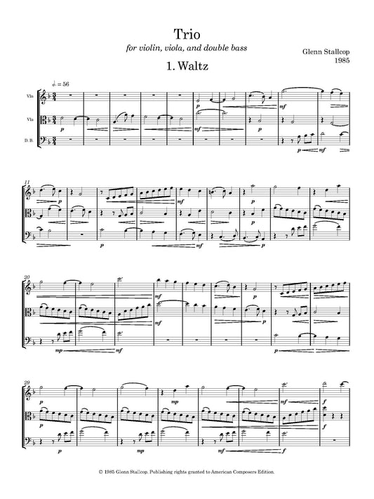 TRIO (1985) FOR VIOLIN, VIOLA, & DOUBLE BASS