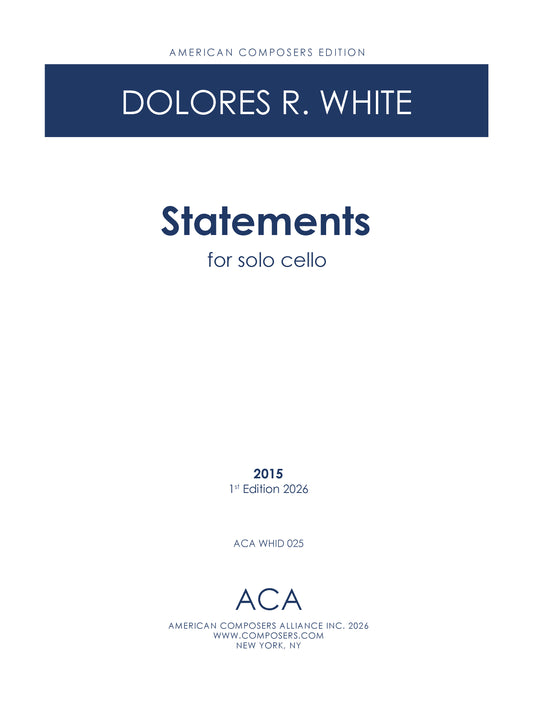 Statements for Cello