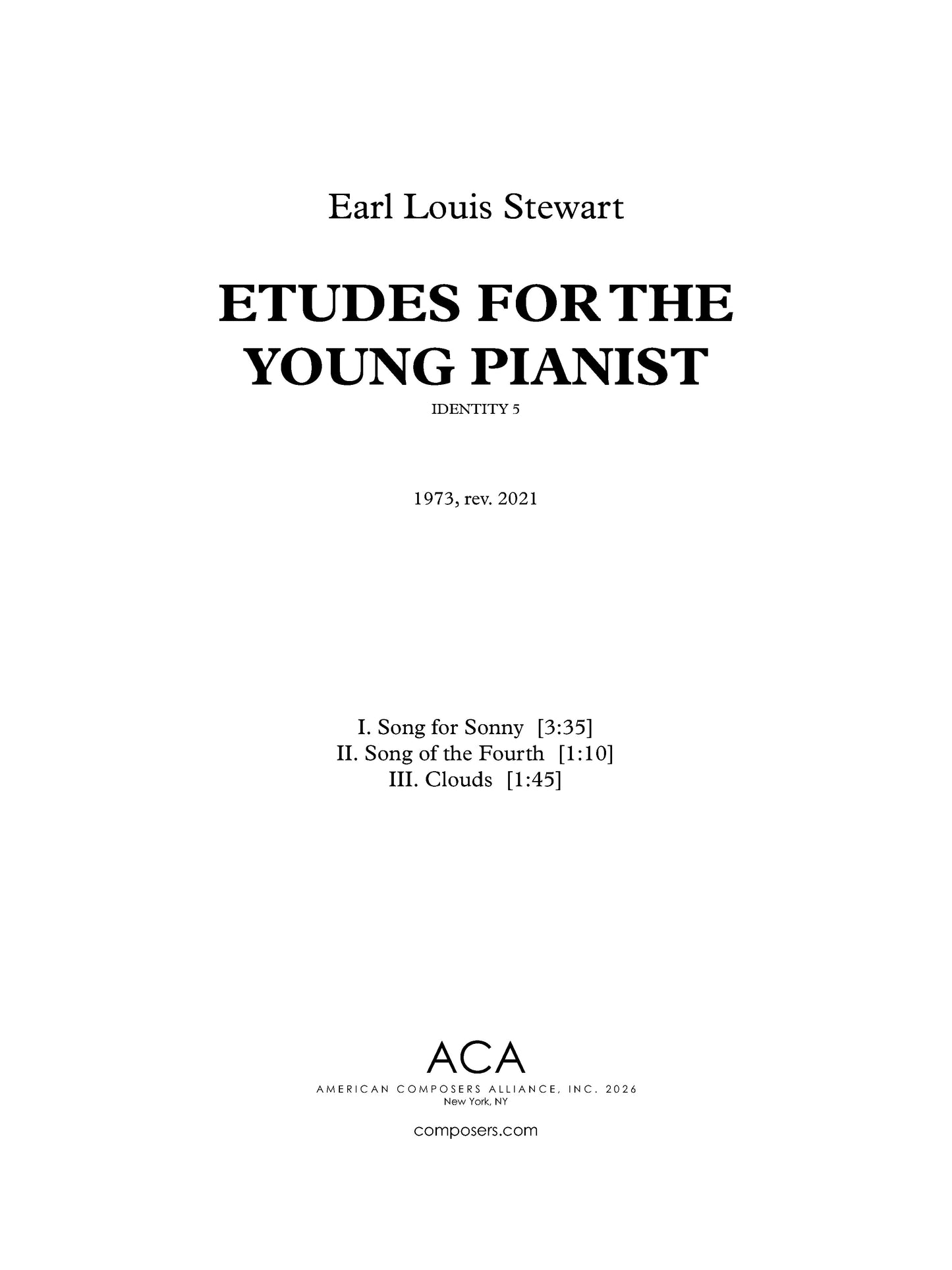Etudes for the Young Pianist