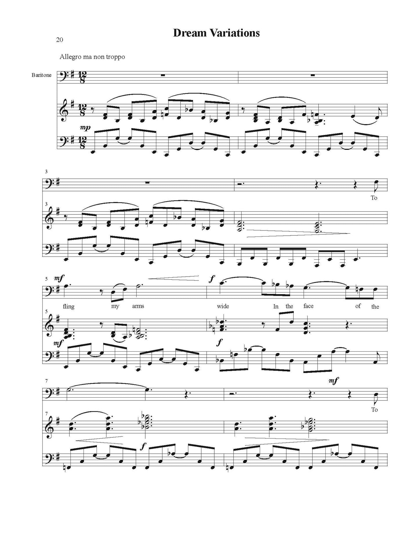 DREAM VARIATIONS (Baritone)