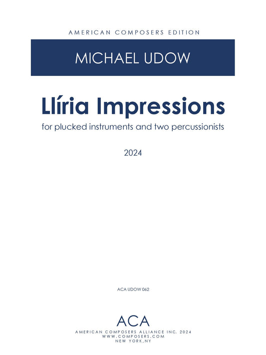 Llíria Impressions for Plucked Strings and Percussion