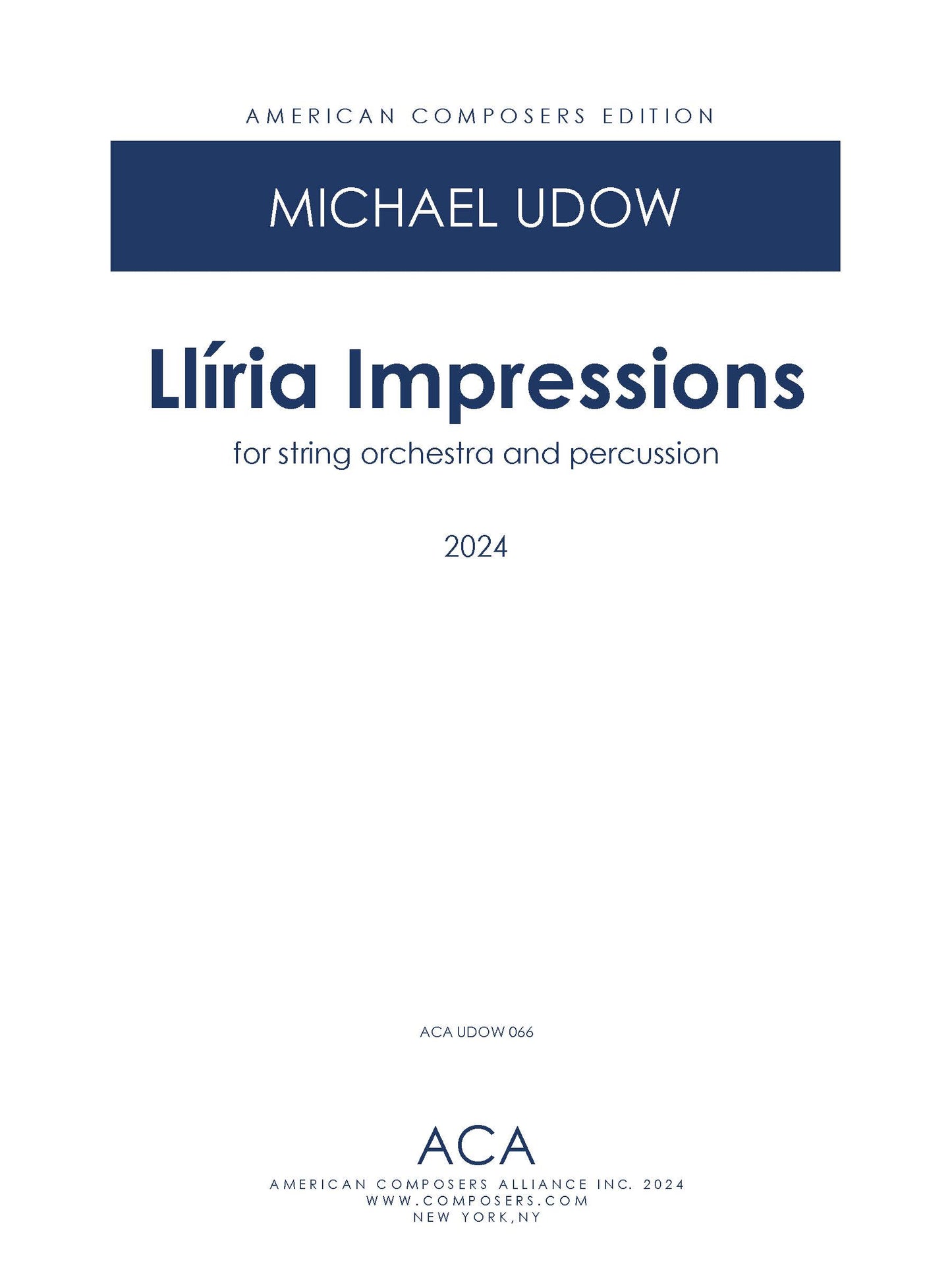 Llíria Impressions for String Orchestra and Percussion