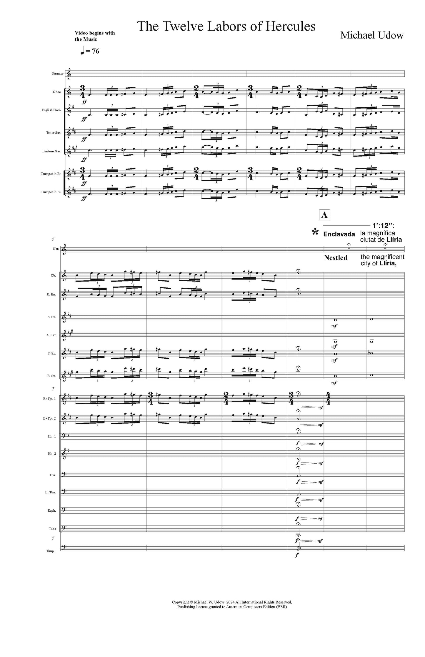 Twelve Labors of Hercules - For Wind Ensemble