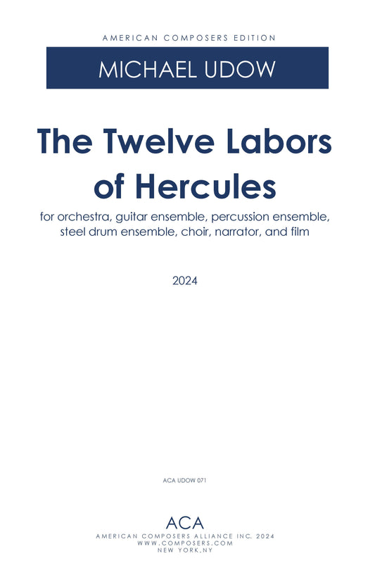 Twelve Labors of Hercules - For Orchestra