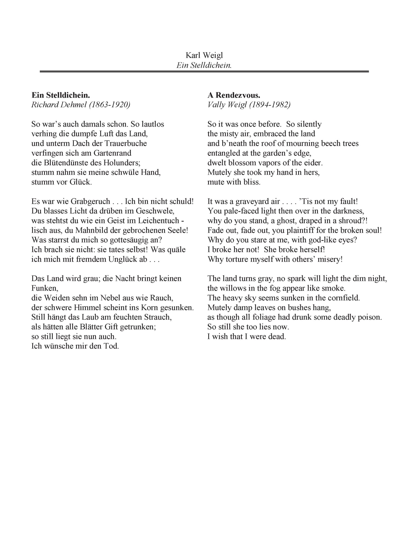 EIN STELLDICHEIN (A RENDEZVOUS)