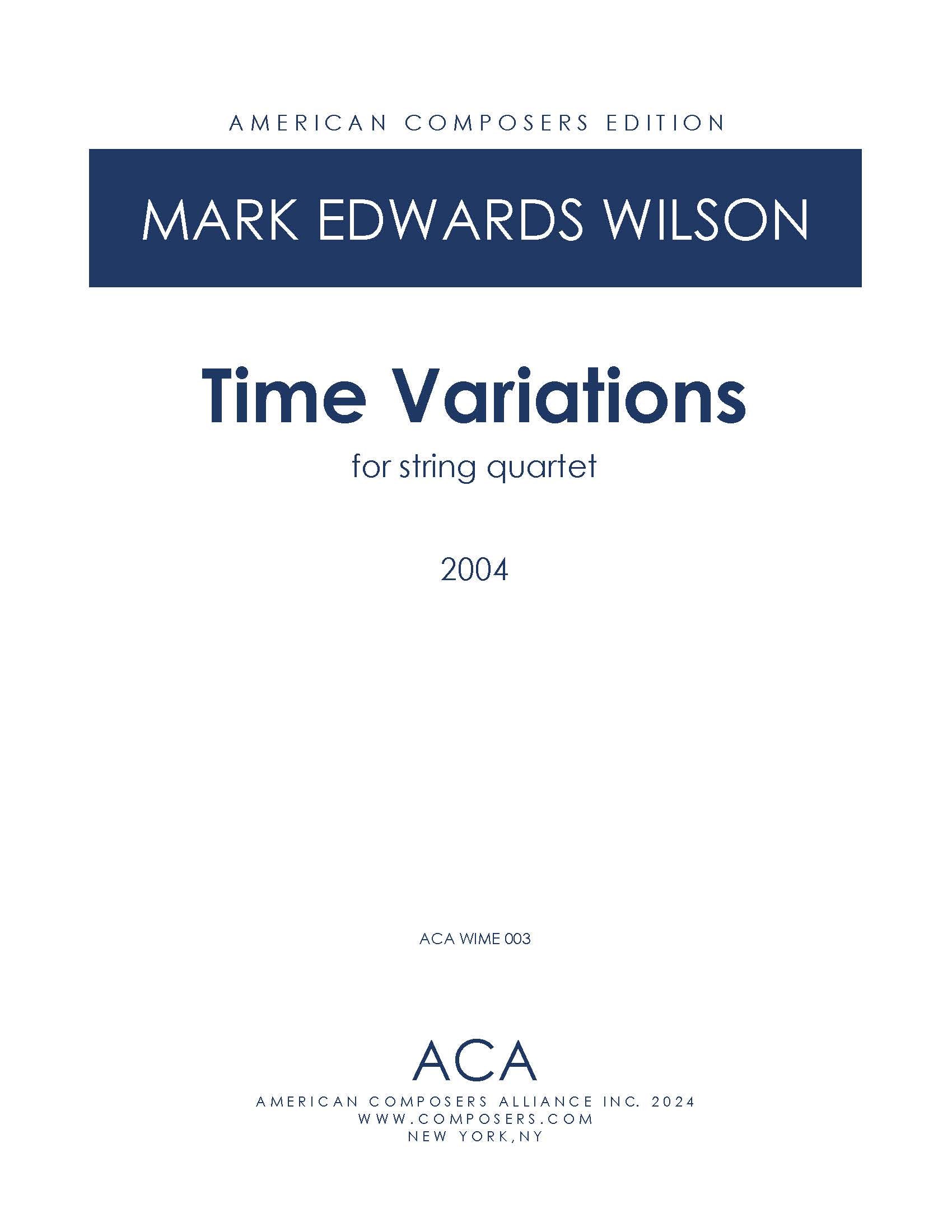 Time Variations – American Composers Alliance